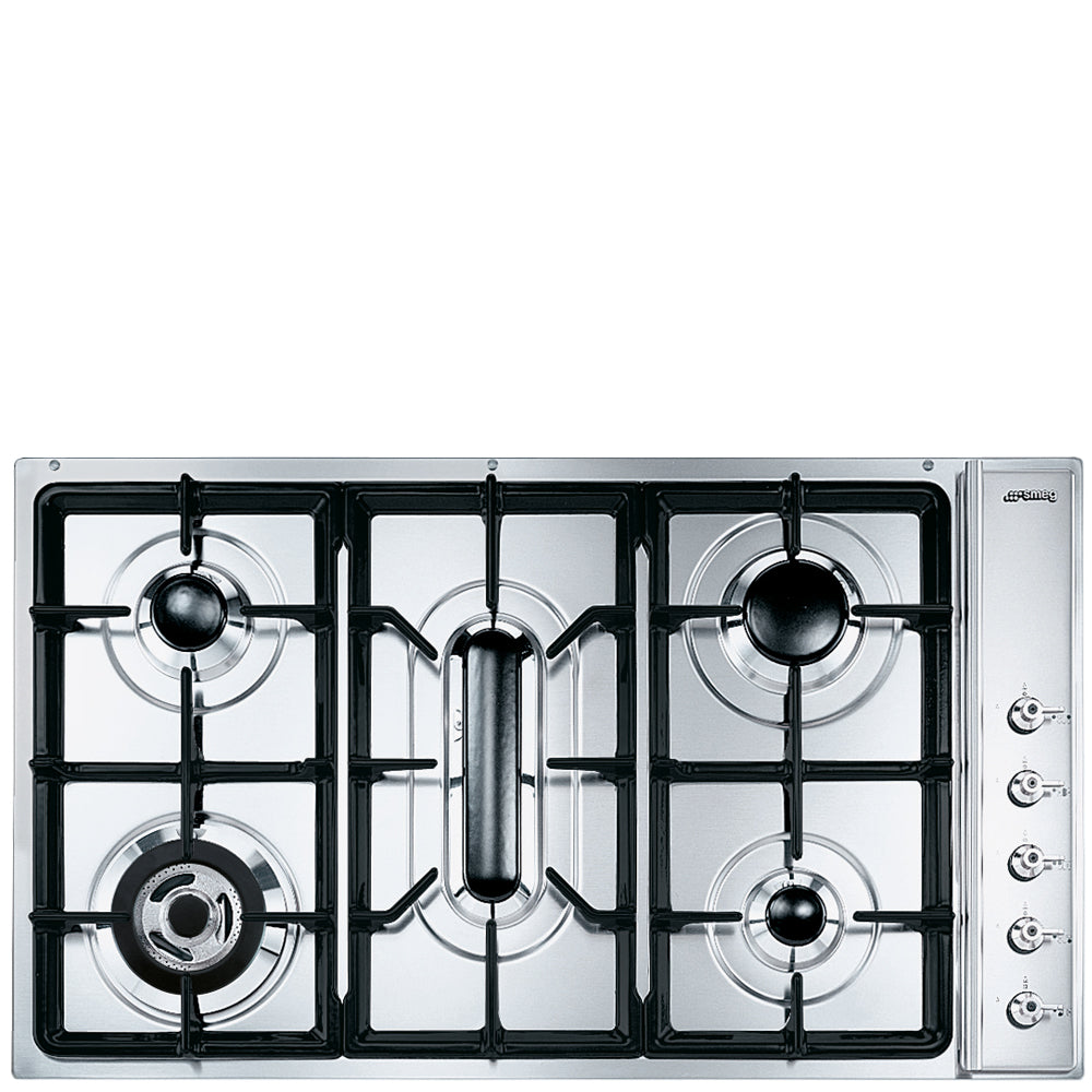 Smeg 90cm Stainless Steel Gas Cooktop CIR93AXS3 Factory Seconds Disc