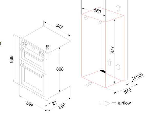 Arc 12 Function Double Oven AR2S - Clearance