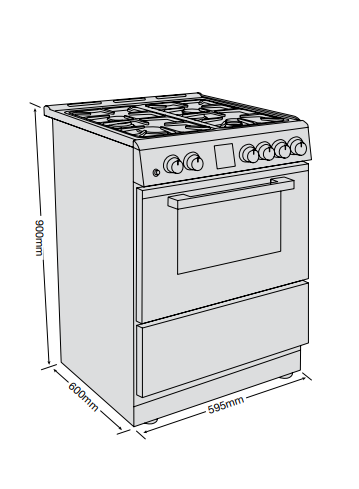 Belling 60cm Dual Fuel Freestanding Electric Oven BFS60SCDF - Clearance Discount