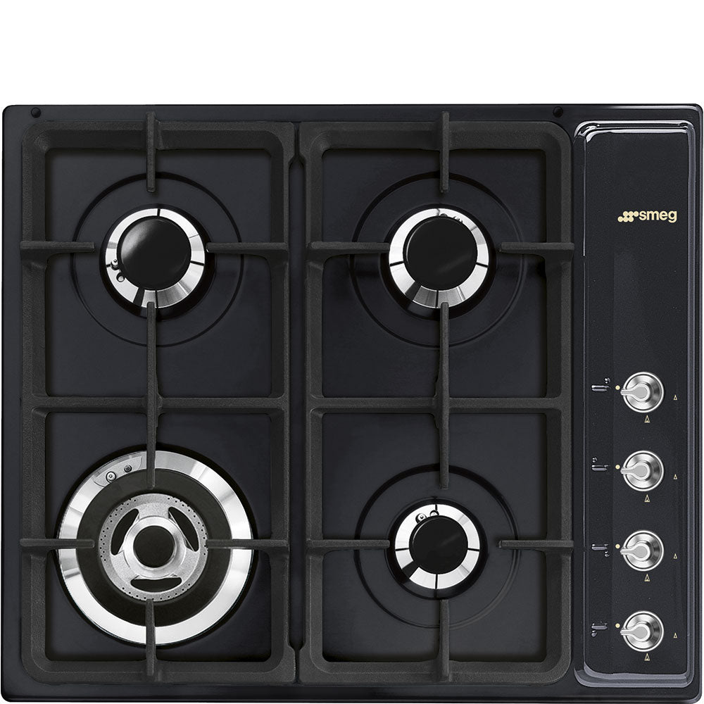 Smeg 60cm Black Gas Cooktop CIR66NES3 - Carton Damage