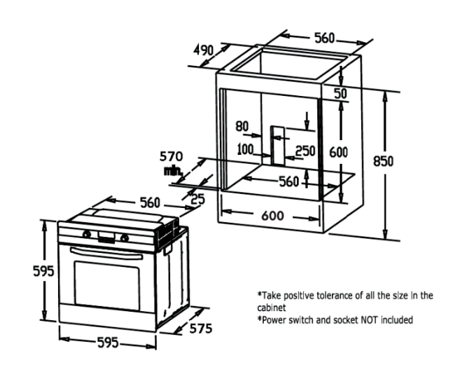 Euro 60cm Stainless Steel Oven EO605SX - Factory Seconds Discount