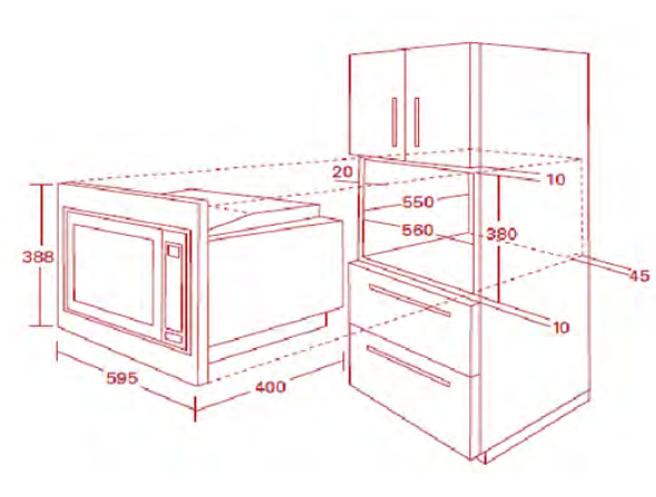 Euro 28L  Built In Microwave and Grill ES28MTSX - Factory Seconds