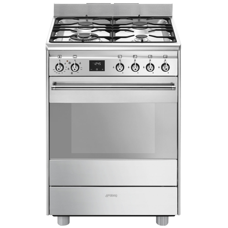 Smeg 60cm Stainless Steel Freestanding Oven FS61XNG8-1 - Factory Seconds Discount