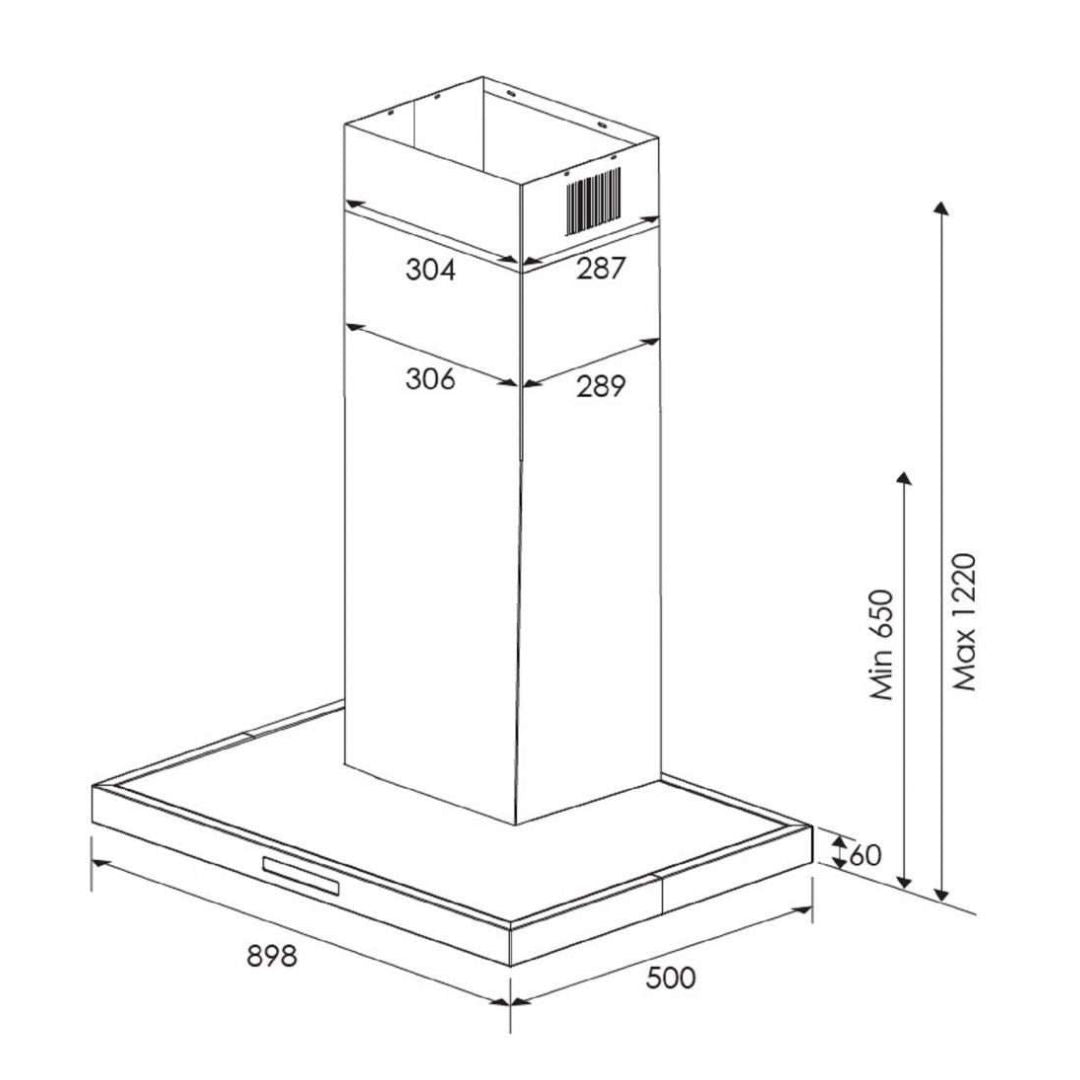 Kleenmaid 90cm Canopy Rangehood RHSC91