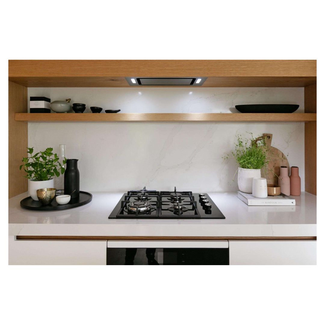 Kleenmaid 60cm Black Glass Gas Cooktop GCTK6012