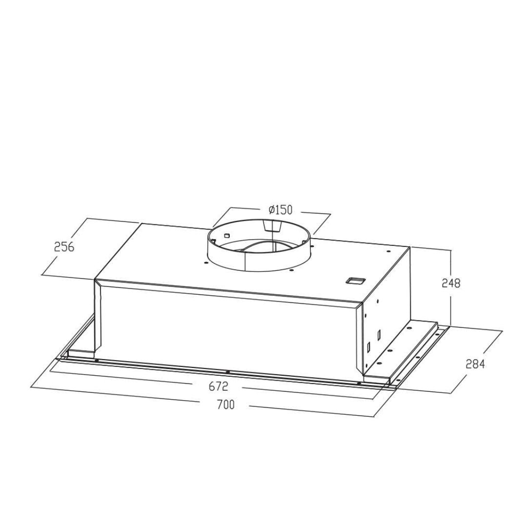 Kleenmaid 70cm Black Undermount Rangehood RHUC91K