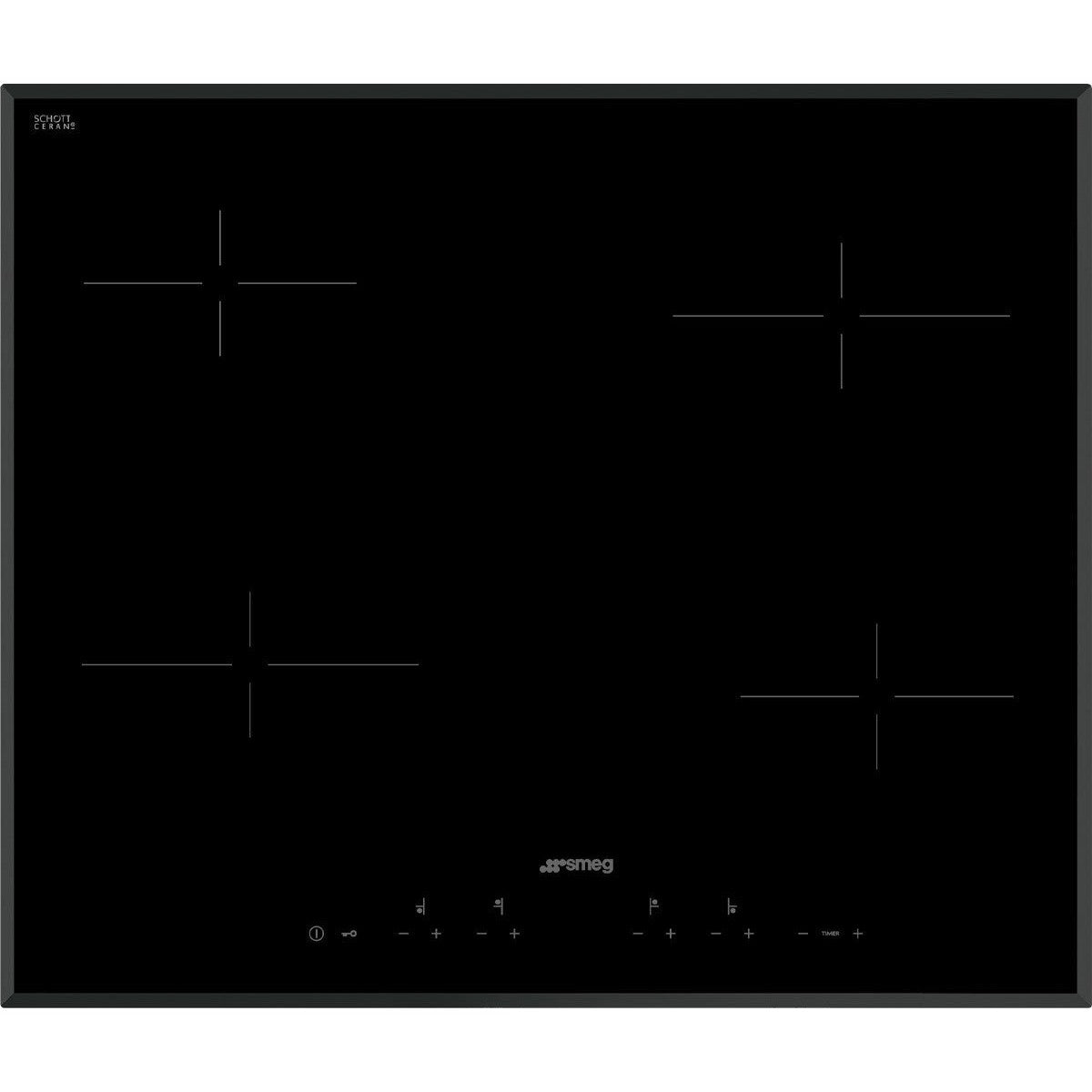 Smeg Black 60cm Ceramic Cooktop SE364TBAU