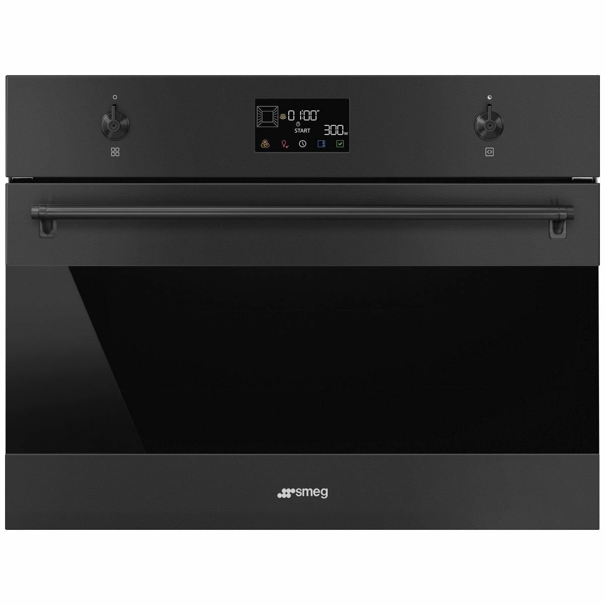 Smeg 60cm Matte Black Classic Compact Speed Microwave Oven SOA4302M1N - Factory Seconds