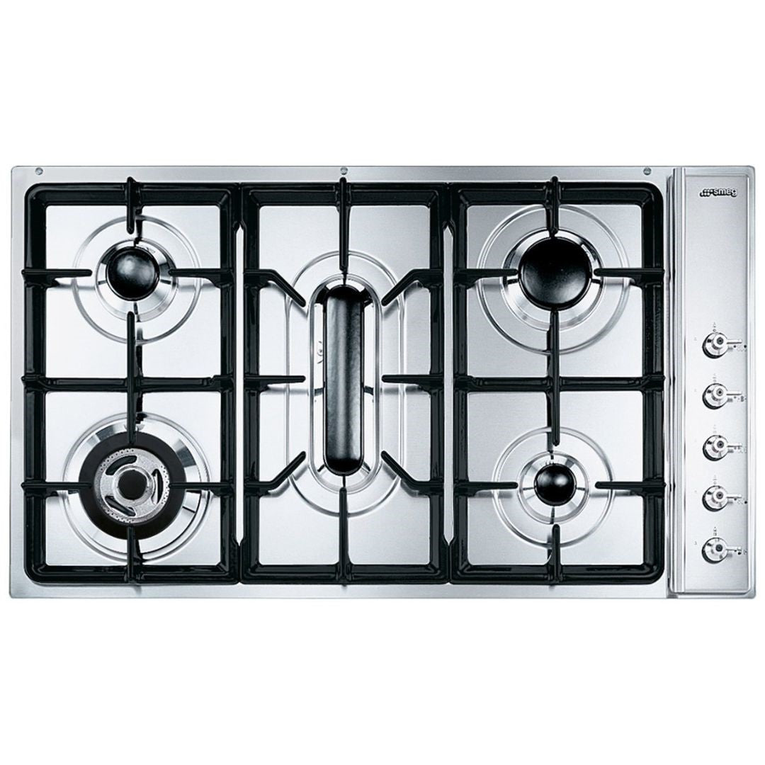 Smeg 90cm Stainless Steel Gas Cooktop CIR93AXS3 - Factory Seconds