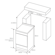 Load image into Gallery viewer, Euromaid 54cm Freestanding White Gas Oven and Cooktop EFS54FC-SGW
